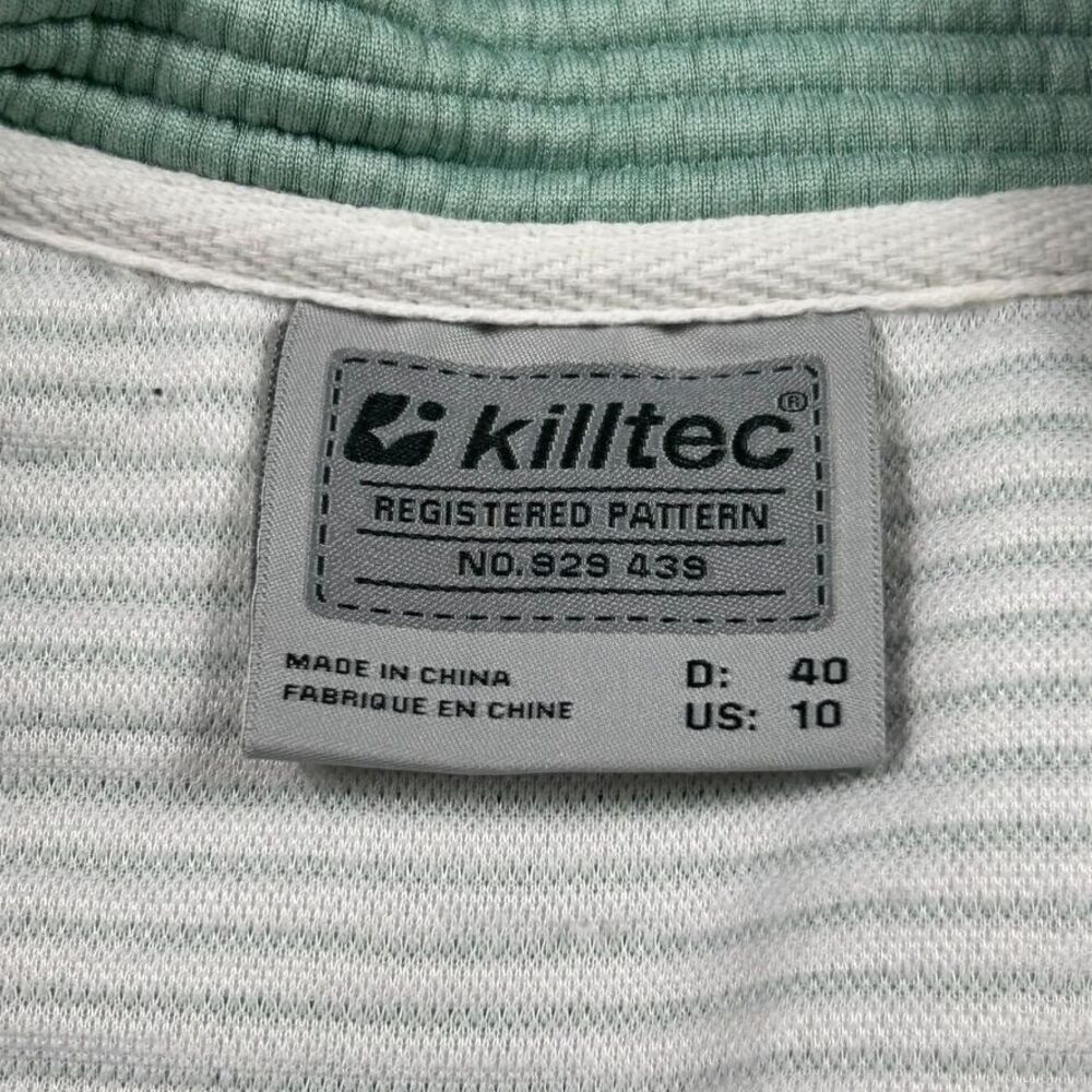 Killtec Womens Size 10 Ribbed Full-Zip Jacket Mint Green Mock Neck - Picture 7 of 10
